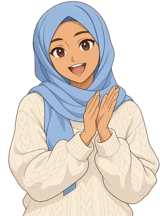 Noor, clapping happily